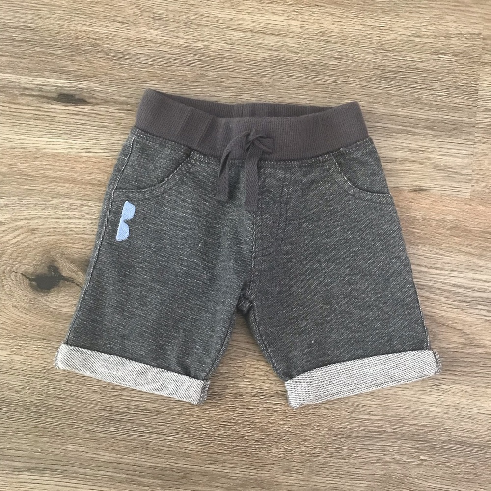 Target Baby Gray Folded Shorts with Tie 0-3 Months